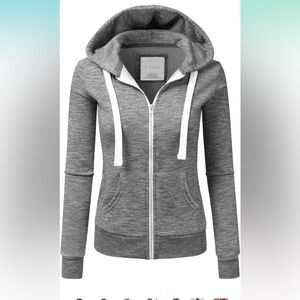 Doublju Lightweight Thin Zip-Up Hoodie Jacket